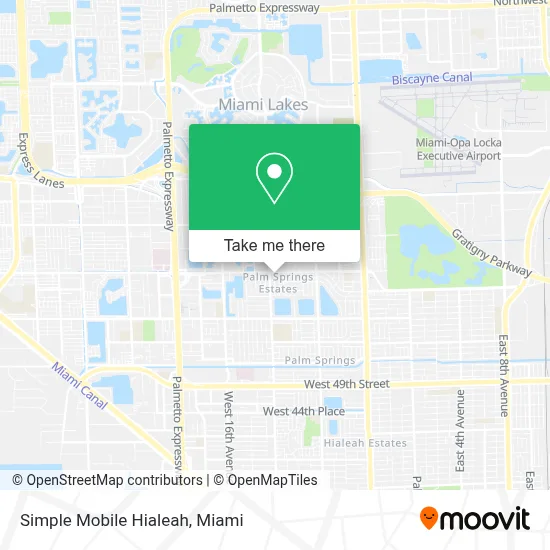 Simple Mobile Hialeah map