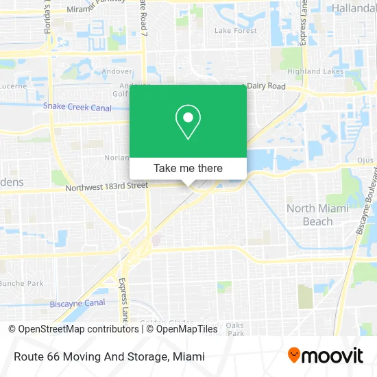 Route 66 Moving And Storage map