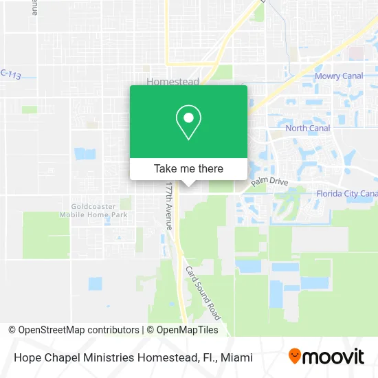 Hope Chapel Ministries Homestead, Fl. map
