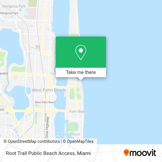 Root Trail Public Beach Access map