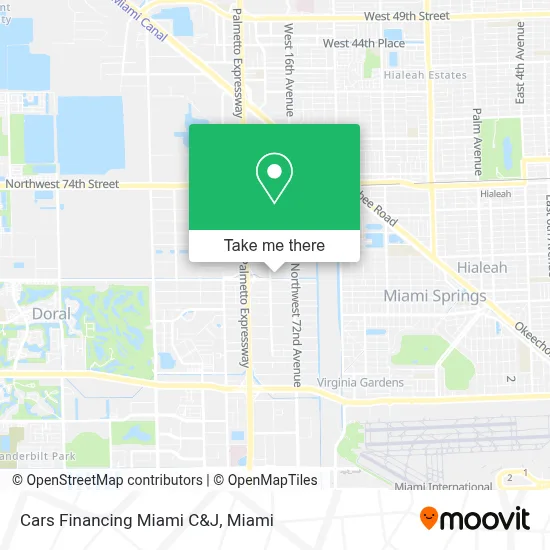 Cars Financing Miami C&J map