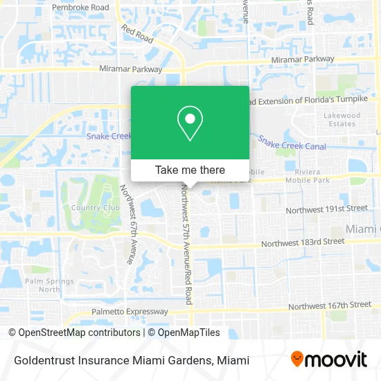 Goldentrust Insurance Miami Gardens map