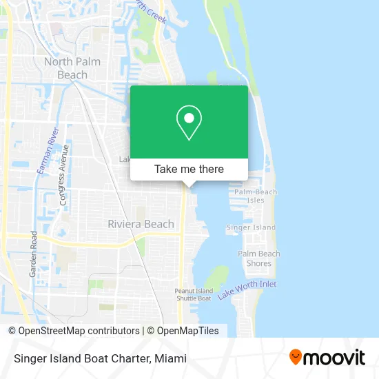 Singer Island Boat Charter map
