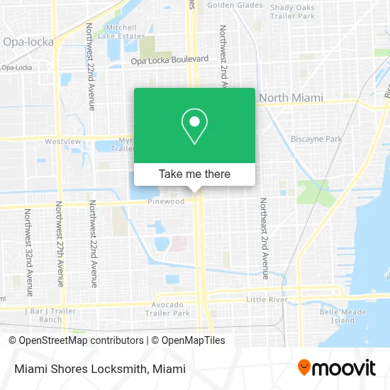 Miami Shores Locksmith map