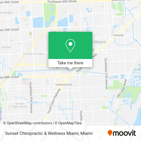 Sunset Chiropractic & Wellness Miami map