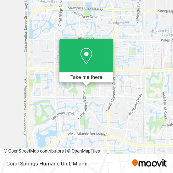 Coral Springs Humane Unit map