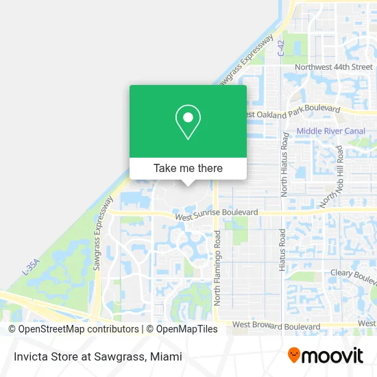 Invicta Store at Sawgrass map