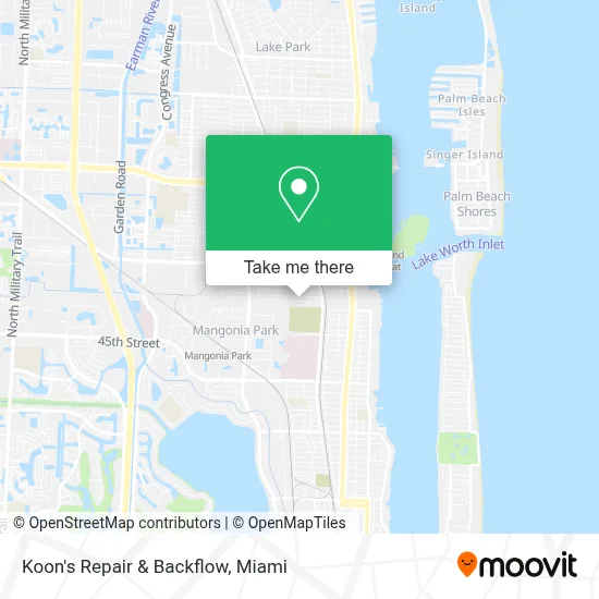 Koon's Repair & Backflow map