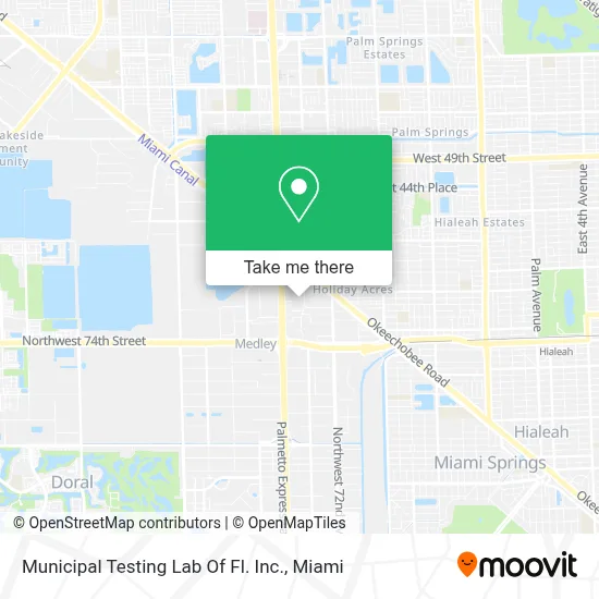 Municipal Testing Lab Of Fl. Inc. map