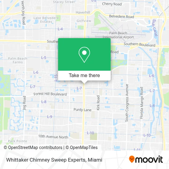 Whittaker Chimney Sweep Experts map
