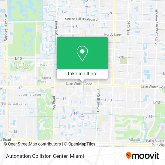 Autonation Collision Center map