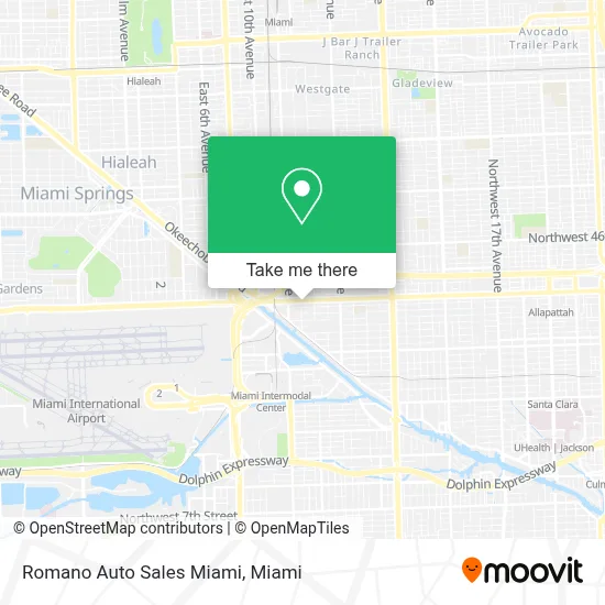 Romano Auto Sales Miami map
