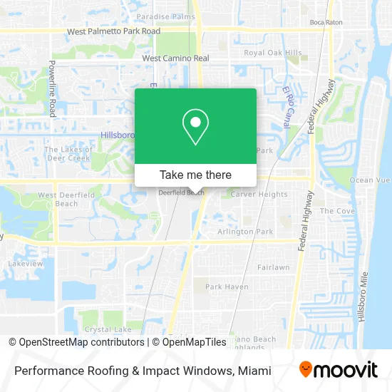 Performance Roofing & Impact Windows map