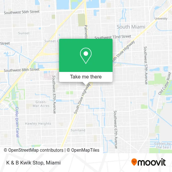 K & B Kwik Stop map