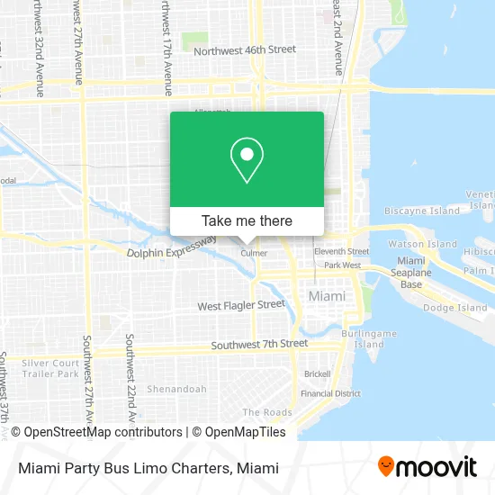 Miami Party Bus Limo Charters map