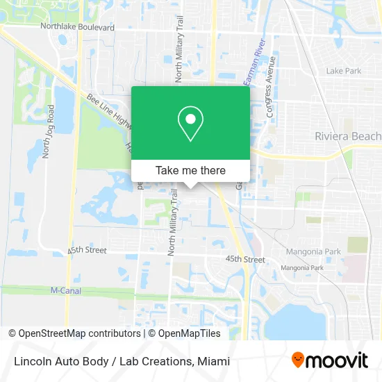Lincoln Auto Body / Lab Creations map