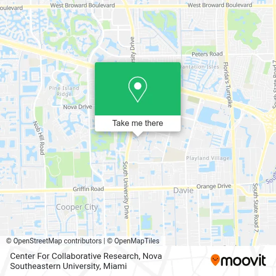 Center For Collaborative Research, Nova Southeastern University map