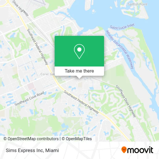 Sims Express Inc map