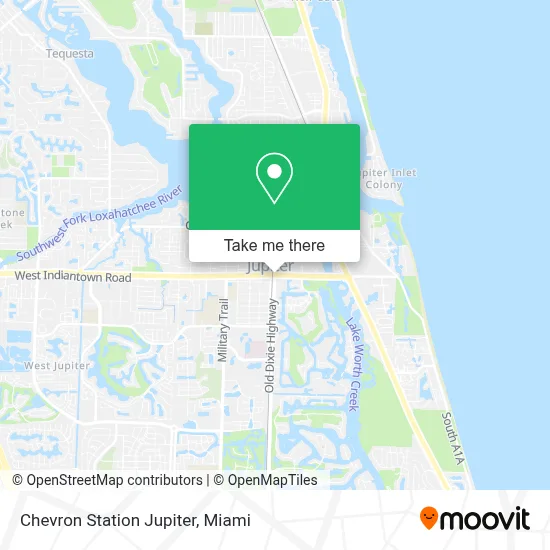 Chevron Station Jupiter map