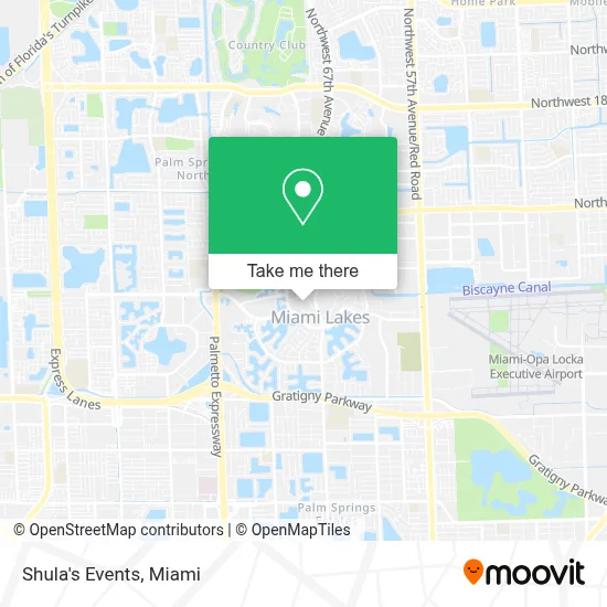 Shula's Events map