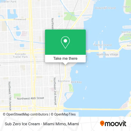 Sub Zero Ice Cream - Miami Mimo map
