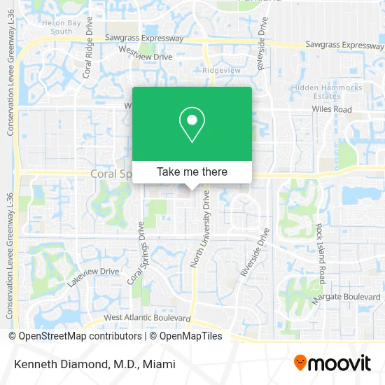 Kenneth Diamond, M.D. map
