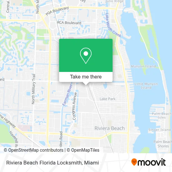 Riviera Beach Florida Locksmith map