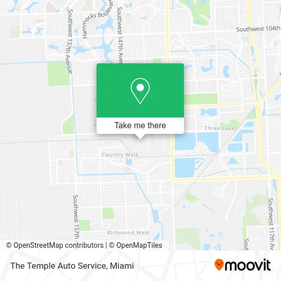 The Temple Auto Service map