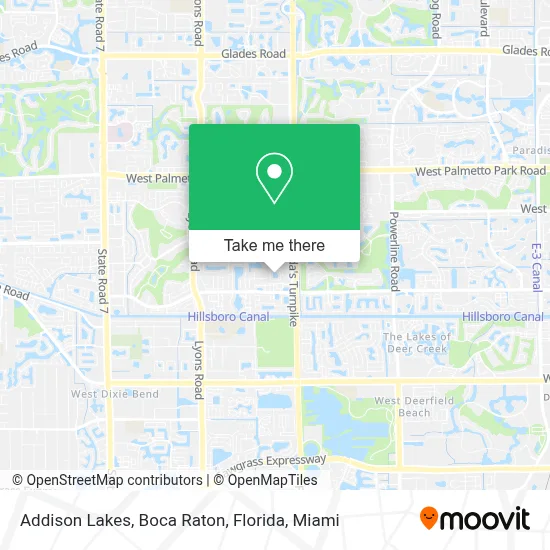 Addison Lakes, Boca Raton, Florida map