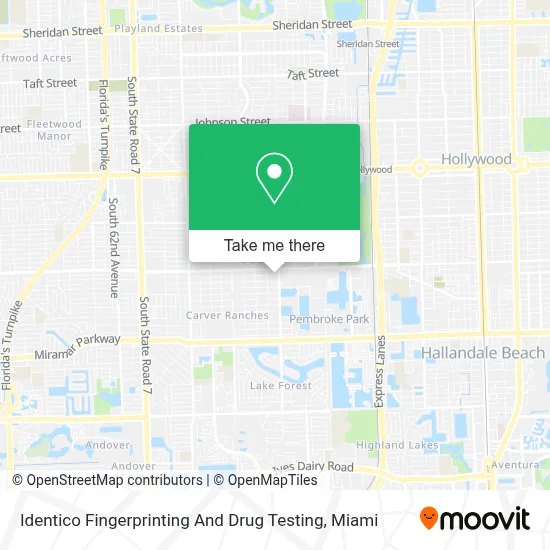 Identico Fingerprinting And Drug Testing map