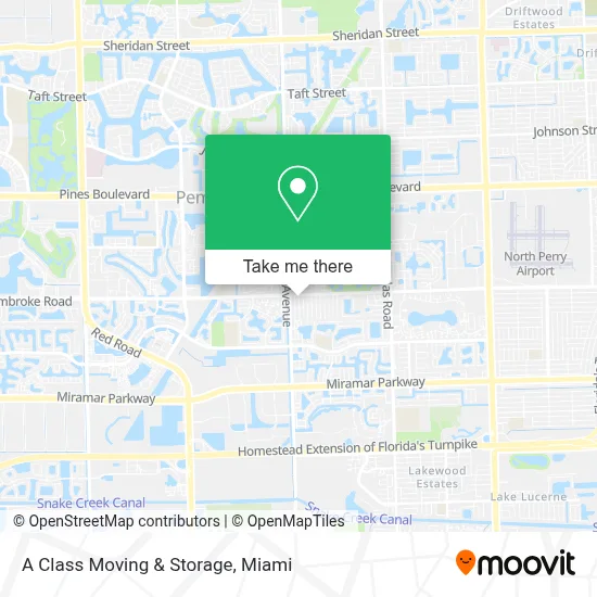 A Class Moving & Storage map
