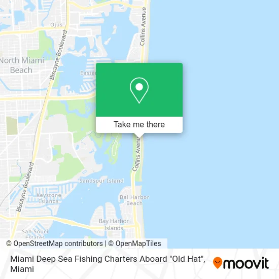 Miami Deep Sea Fishing Charters Aboard "Old Hat" map