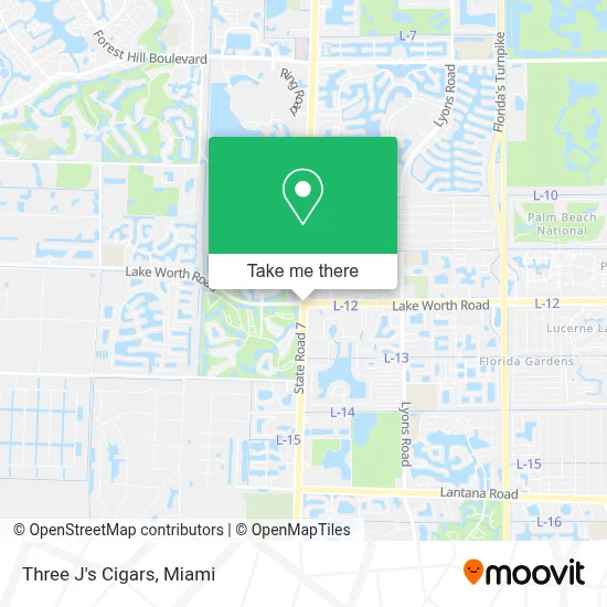 Three J's Cigars map