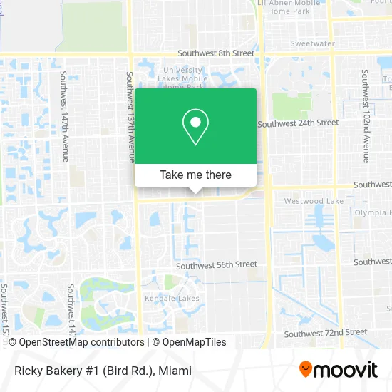 Ricky Bakery #1 (Bird Rd.) map