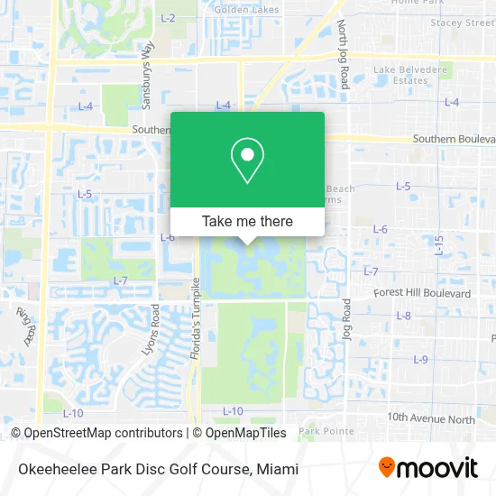 Okeeheelee Park Disc Golf Course map
