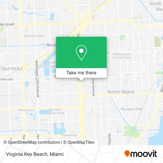 Virginia Key Beach map