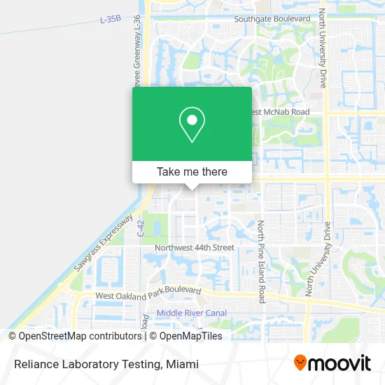 Reliance Laboratory Testing map