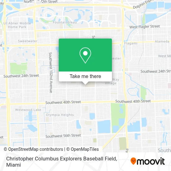 Christopher Columbus Explorers Baseball Field map