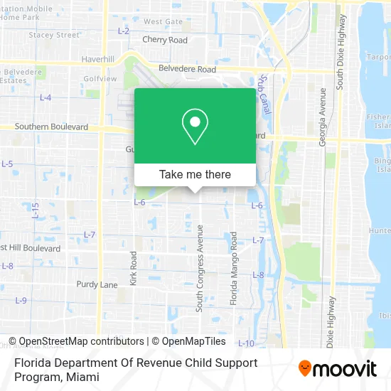 Florida Department Of Revenue Child Support Program map