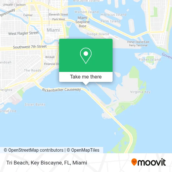 Tri Beach, Key Biscayne, FL map