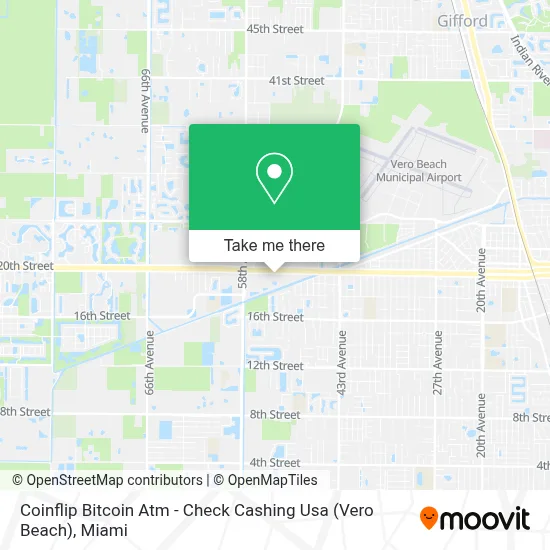 Coinflip Bitcoin Atm - Check Cashing Usa (Vero Beach) map