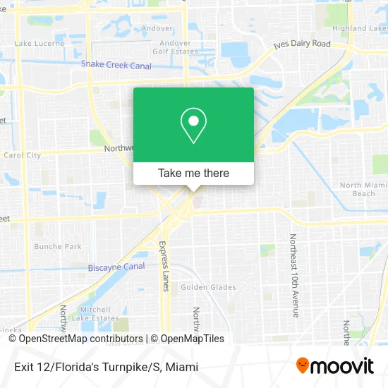 Exit 12/Florida's Turnpike/S map