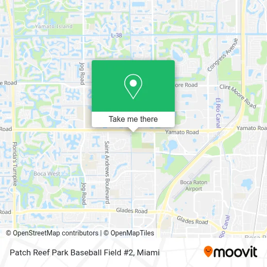 Patch Reef Park Baseball Field #2 map