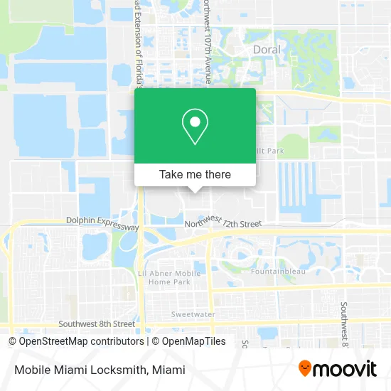 Mobile Miami Locksmith map