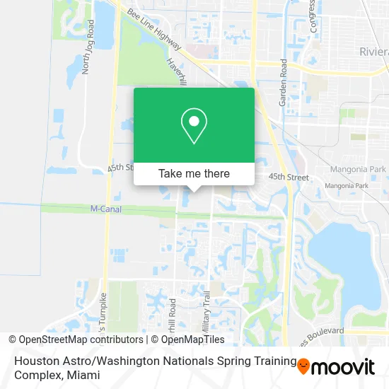 Houston Astro / Washington Nationals Spring Training Complex map