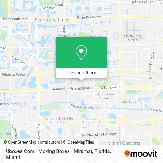 Uboxes.Com - Moving Boxes - Miramar, Florida map