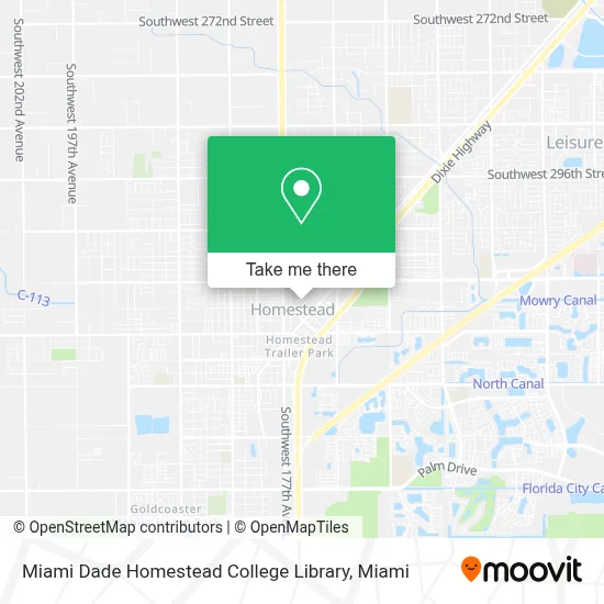 Miami Dade Homestead College Library map