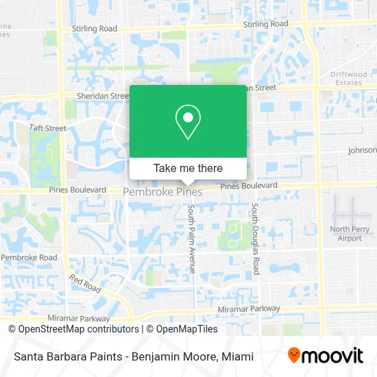 Santa Barbara Paints - Benjamin Moore map