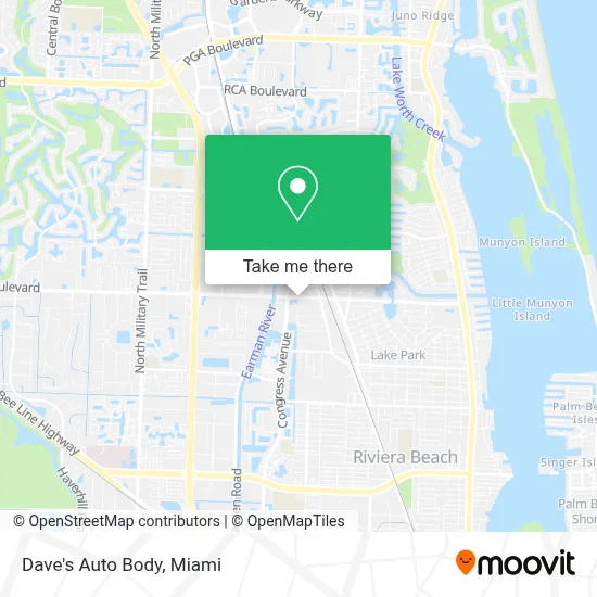Dave's Auto Body map
