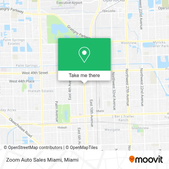 Zoom Auto Sales Miami map